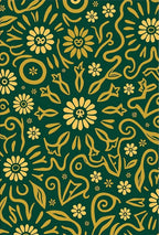 Whimsical Floral Swirls Pattern Rug