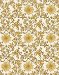 Golden Floral Vine Patterned Rug