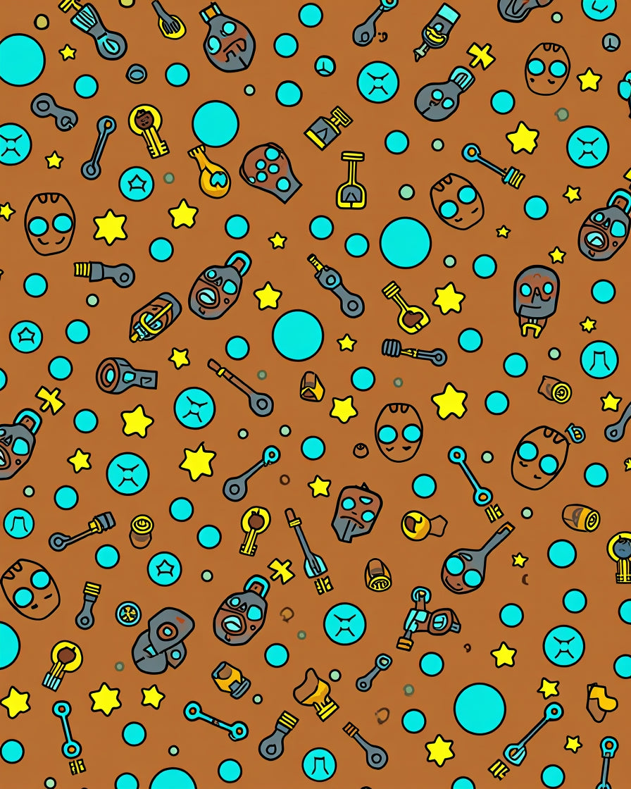 Whimsical Cartoon Icons Pattern Rug