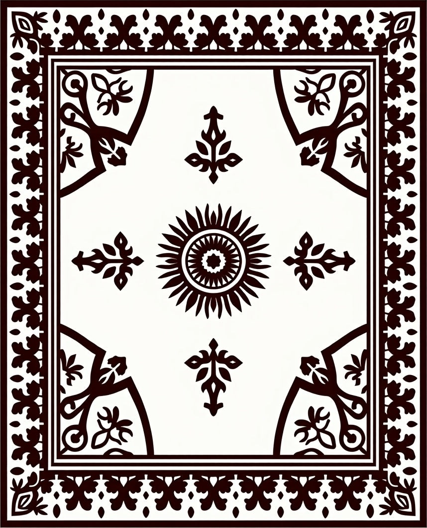 Classic Sunburst Floral Medallion Rug