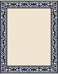 Ornate Floral Scroll Dark Border Rug