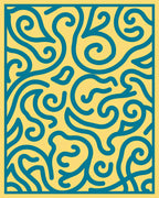 Bold Teal Swirl Organic Pattern Rug
