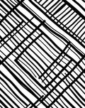 Modern Black White Intersecting Lines Pattern Rug