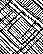 Modern Black White Intersecting Lines Pattern Rug