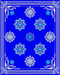 Starburst Medallion Blue White Accents Rug