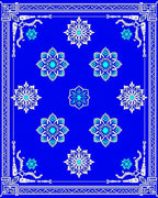 Starburst Medallion Blue White Accents Rug