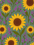 Sunflower And Lavender Meadow Design Rug