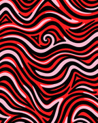 Bold Red And Pink Swirl Pattern Rug