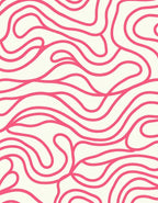 Modern Swirls Bold Pink Pattern Rug