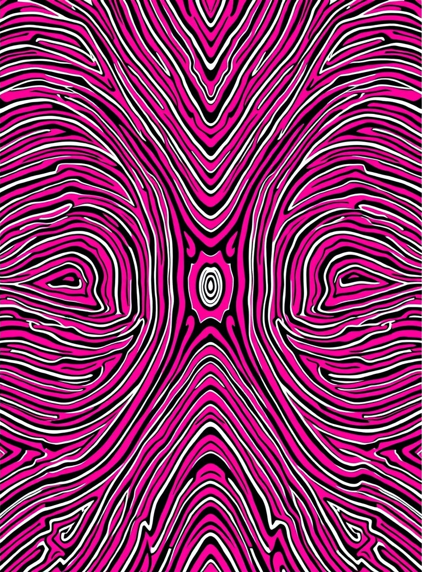 Hot Pink White Zebra Stripe Pattern Rug