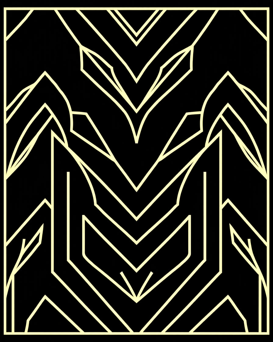 Modern Geometric Fan Pattern Rug