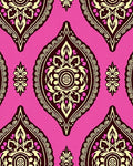 Vibrant Pink Paisley Floral Pattern Rug