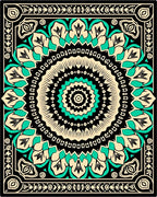 Mandala Geometric Floral Patterned Rug