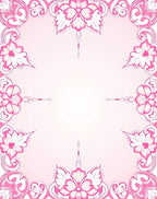 Romantic Pink Floral Swirl Design Rug