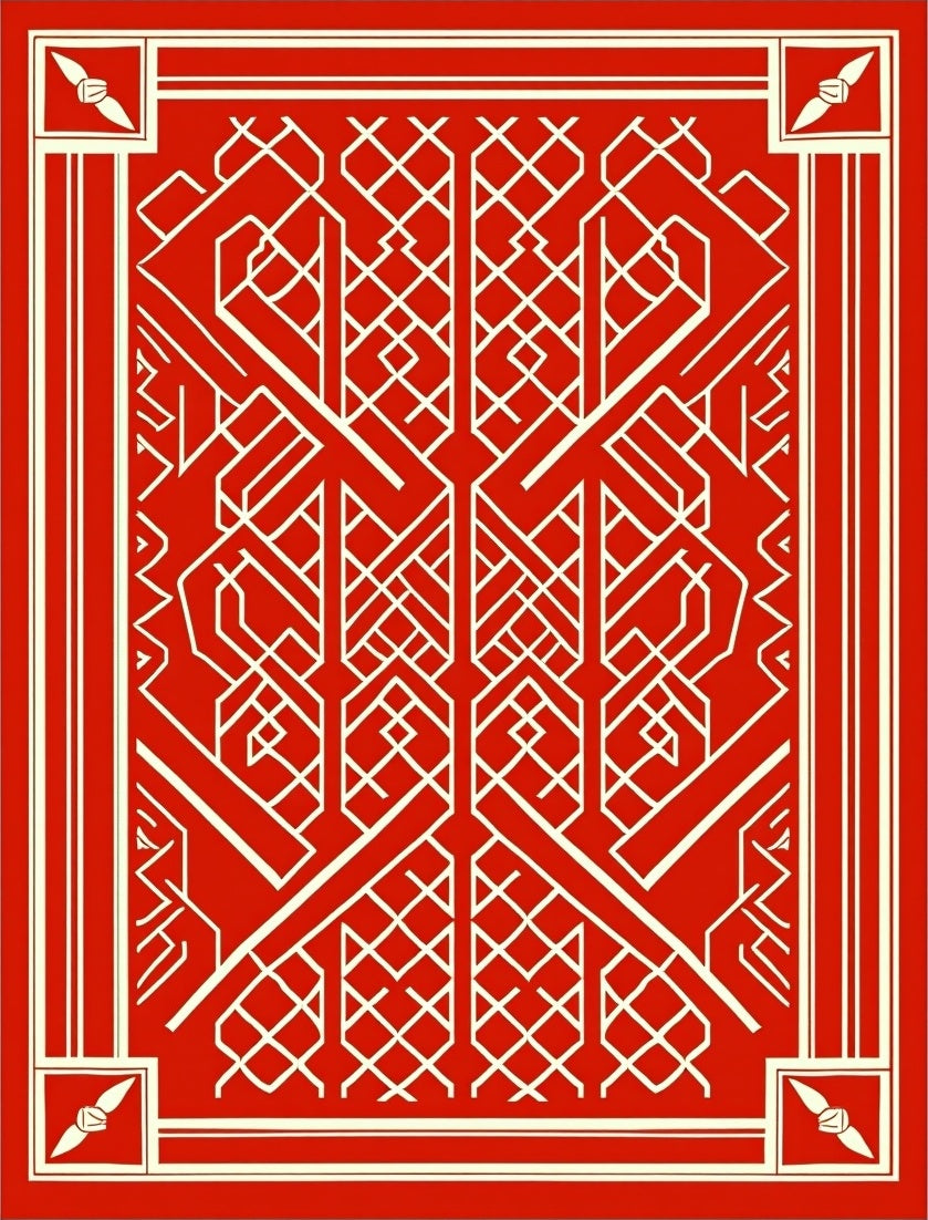 Bold Geometric Art Deco Design Rug