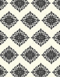 Black White Floral Ornament Rug