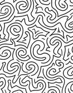 Abstract Swirls Organic Line Art Pattern Rug