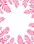 Pink Leafy Tropical Border Design Rug