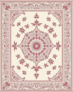 Ornate Floral Medallion Red Pattern Rug