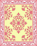 Pink Floral Medallion Yellow Background Rug