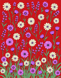 Floral Meadow Pattern With Lavender Sprigs Rug