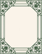 Art Nouveau Green Floral Frame Pattern Rug