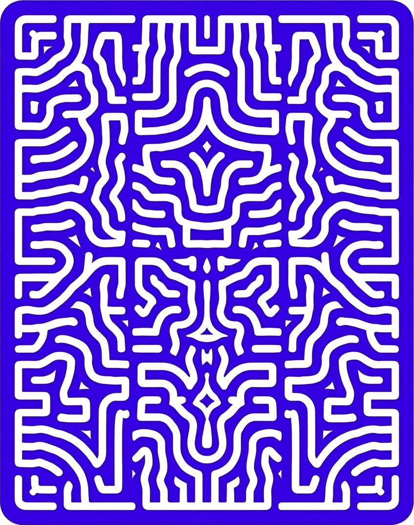 Bold Maze Pattern Design Rug