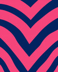 Bold Pink Navy Chevron Pattern Rug