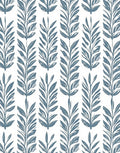 Blue Leafy Branch Pattern Design Rug