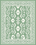Ornate Floral Bordered Pattern Rug
