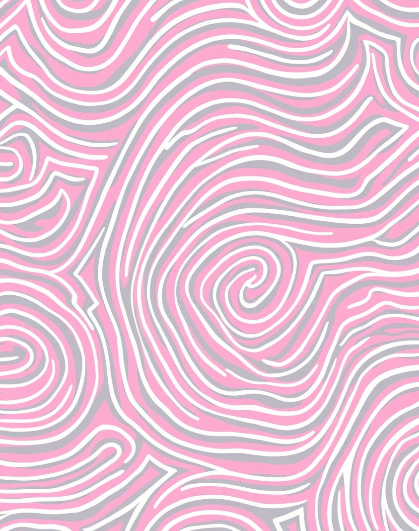 Chic Pink Gray Swirl Pattern Rug