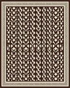 Dark Brown Cream Intricate Geometric Pattern Rug