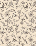 Delicate Outline Floral Branches Rug