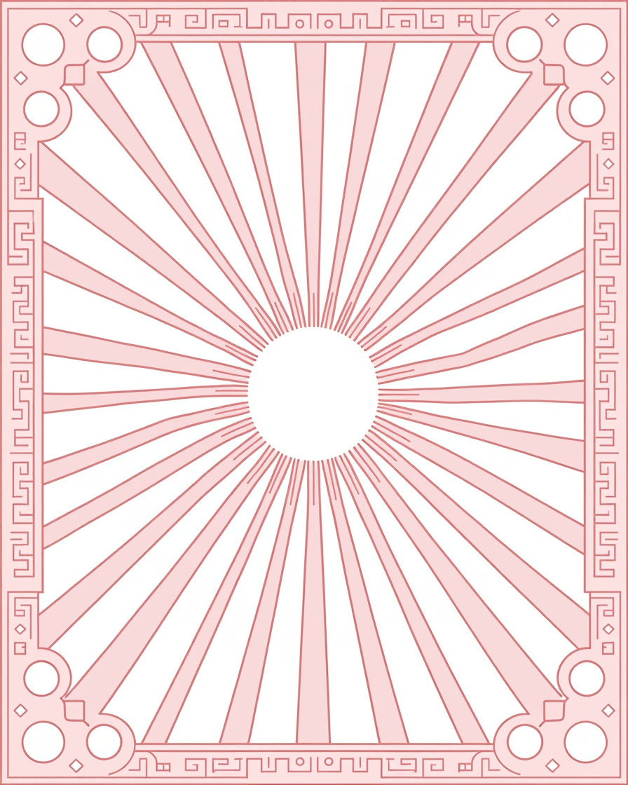 Art Deco Sunburst Geometric Frame Rug