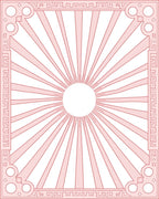 Art Deco Sunburst Geometric Frame Rug