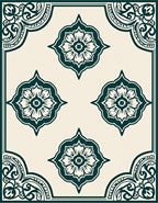 Classic Floral Motif Border Design Rug