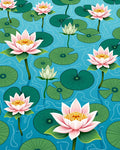 Water Lilies and Lily Pads Print Rug