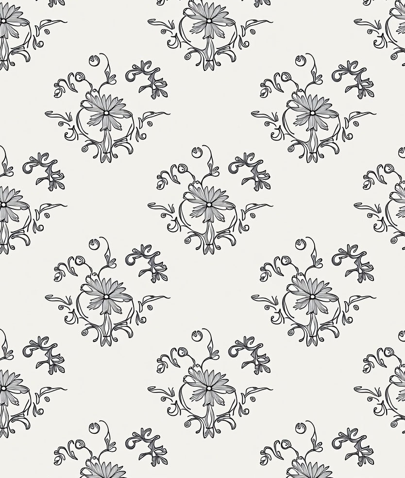 Classic Floral Scroll Pattern Rug