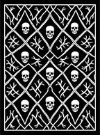 Black White Skull Patterned Gothic Rug