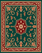 Ornate Floral Medallion Pattern Rug