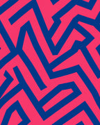 Bold Abstract Blue Geometric Coral Rug