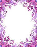 Abstract Floral Pink Purple Border Rug