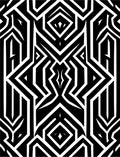 Bold Black White Geometric Pattern Rug