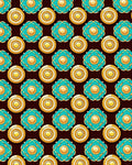 Elegant Teal Gold Medallion Pattern Rug