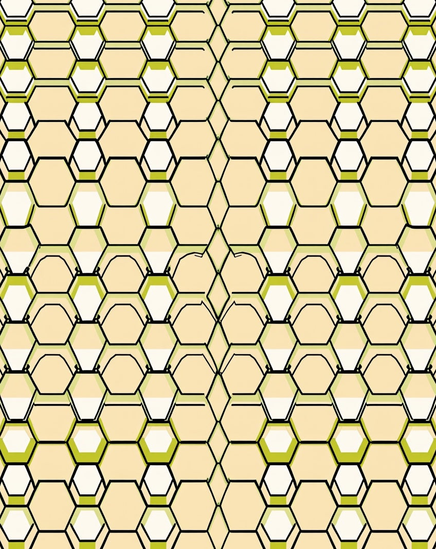 Golden Honeycomb Pattern Rug