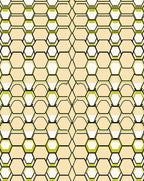Golden Honeycomb Pattern Rug