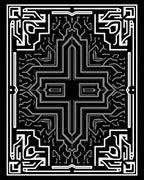 Monochromatic Geometric Circuit Pattern Rug