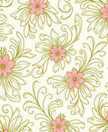 Pink Floral Swirls Pattern Rug