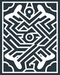 Abstract Geometric Maze Pattern Rug