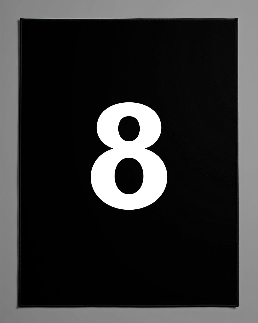 Bold Number 8 Black And White Rug